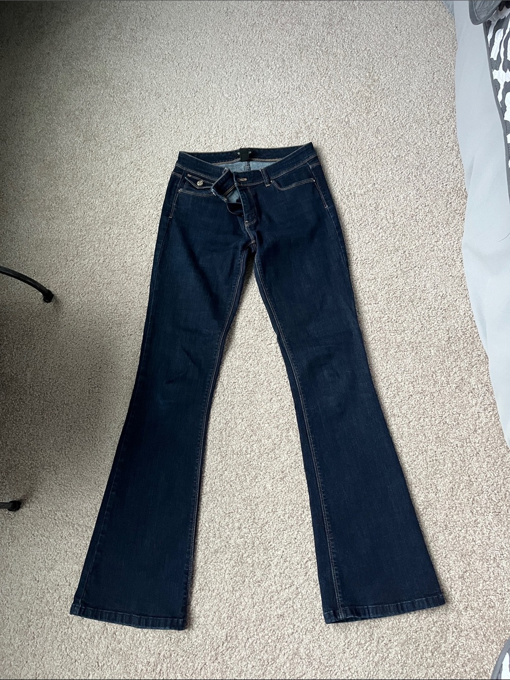 White House Black Market Dark Indigo Flare Jeans
